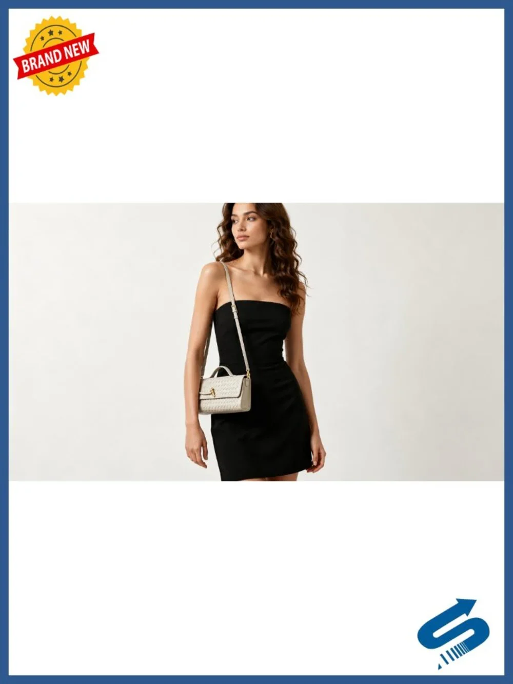 Woven Evening Clutch Crossbody Bag Faux Leather Suede Handbag